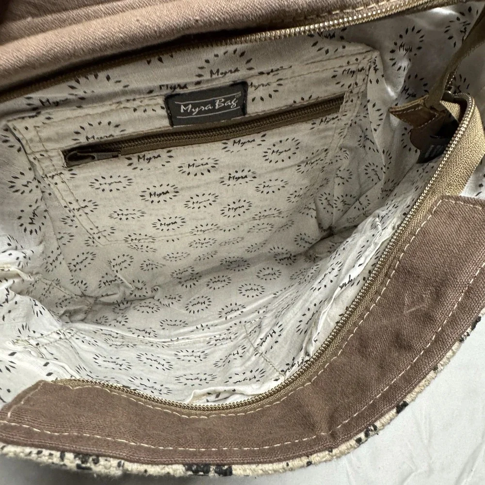 MYRA BAG WESTERN BACKPACK PURSE COW HIDE PRINT WITH LEATHER